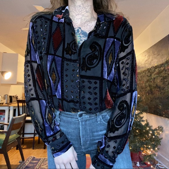 VINTAGE BLOUSE M - Picture 2 of 7